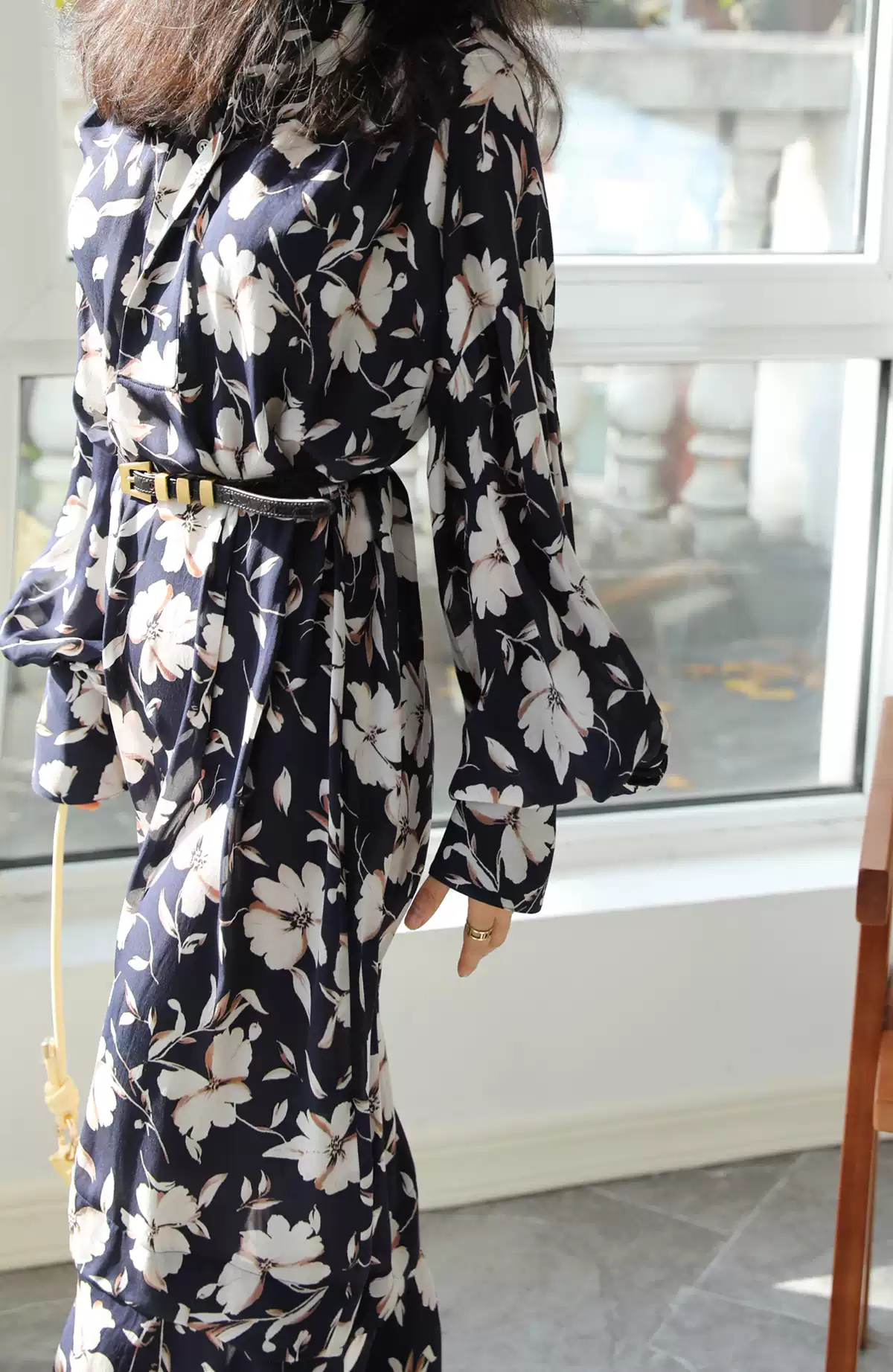 6A级重磅真丝 定制印花长袖连衣裙春夏女新款名媛高奢裙子