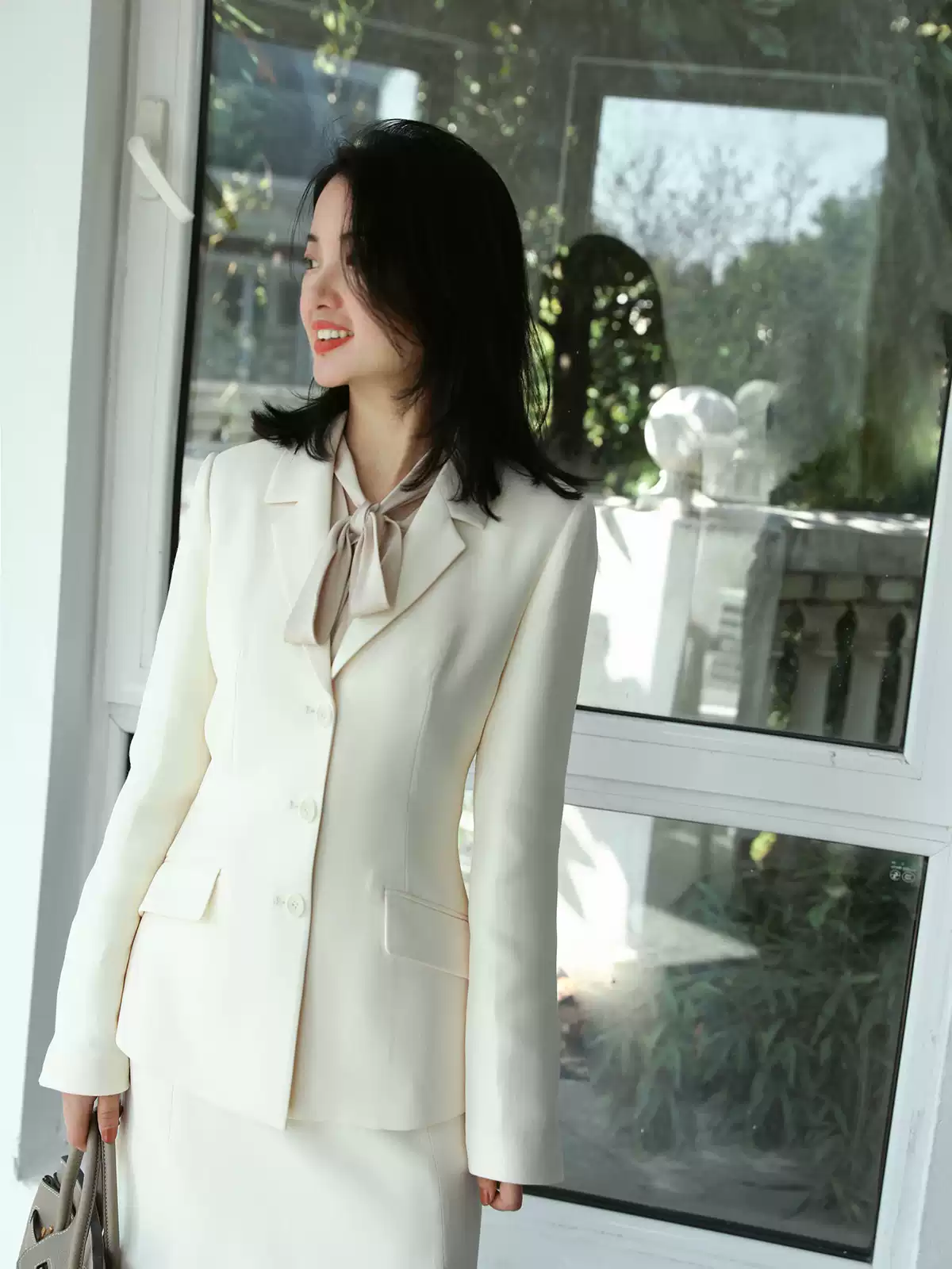 奢华高端D家丝毛 真丝羊毛秋装女新款时尚女裙西装职业套装