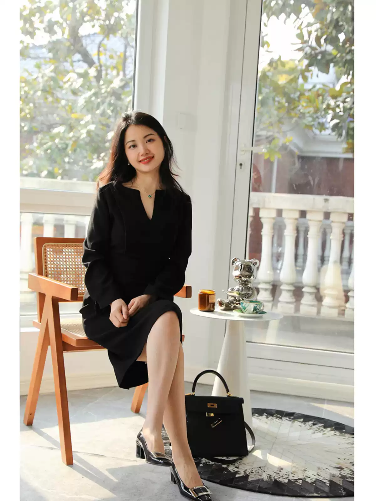 LAN“真爱永恒”小黑裙设计感高端连衣裙赫本春秋女新款