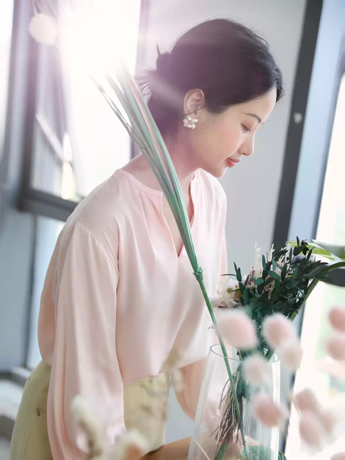 6A级重磅真丝设计感桑蚕丝芭比粉上衣衬衫女衬衣春夏女新款