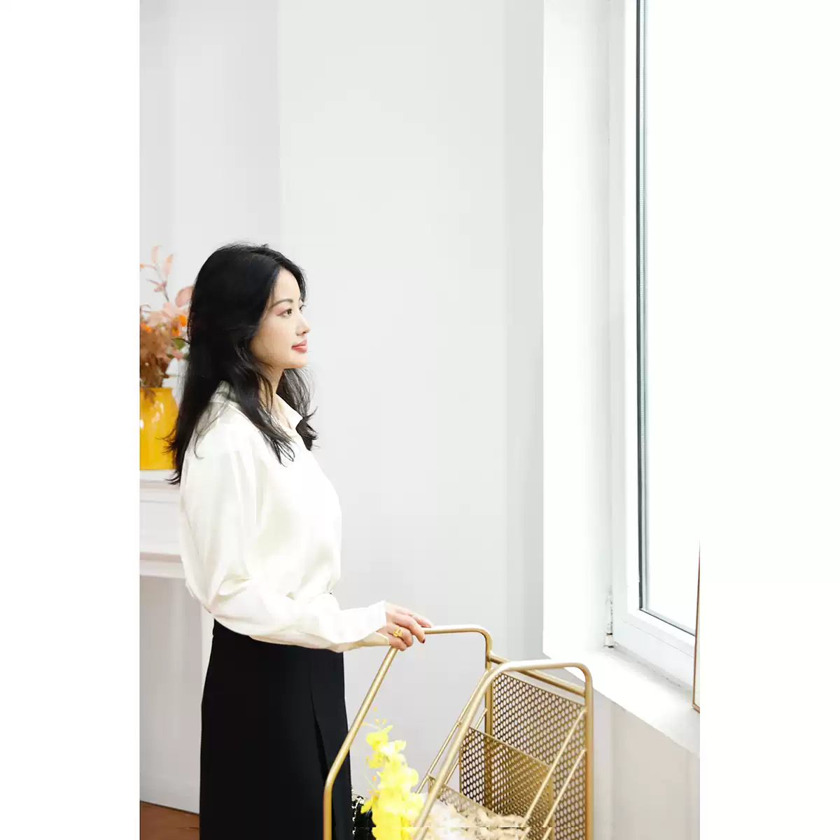 30+姆米重磅真丝衬衫 奶油色桑蚕丝上衣衬衣春夏女新款